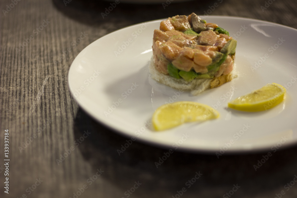 Delicious salmon tar tare. Delicious salmon tar tare.