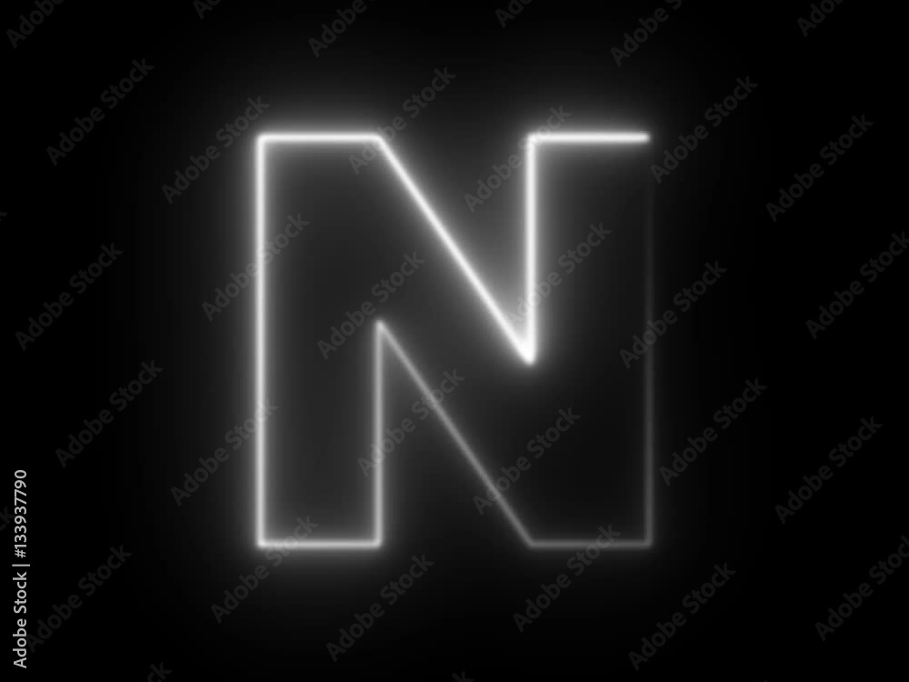 Alphabet letter N - animated light outline on black background Alphabet letter N - animated light outline on black background