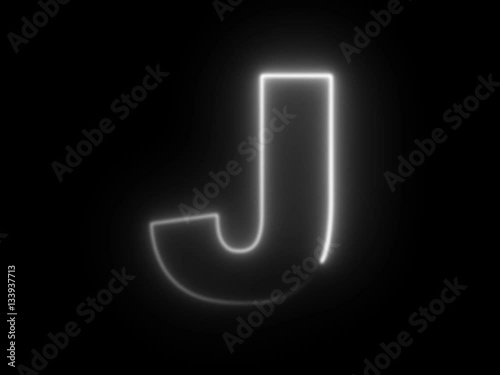 Alphabet letter J - animated light outline on black background