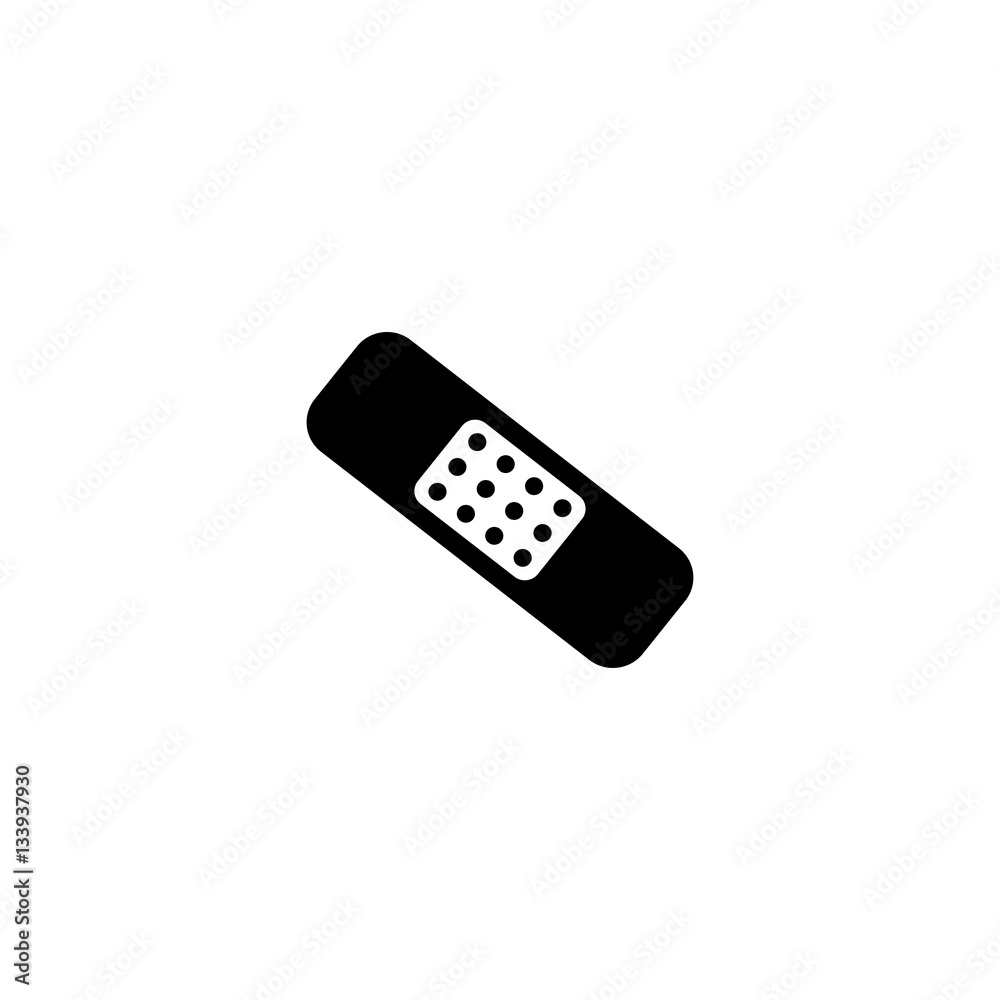 Medical plaster solid icon, Element of medical and aid band sign, vector graphics, a filled pattern on a white background, eps 10. Medical plaster solid icon, Element of medical and aid band sign, vector graphics, a filled pattern on a white background, eps 10.