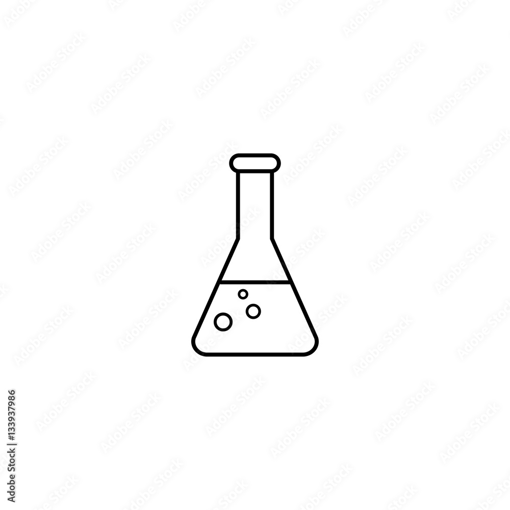 Chemical line icon,  laboratory glass sign, vector graphics, a colorful linear pattern on a white background, eps 10.