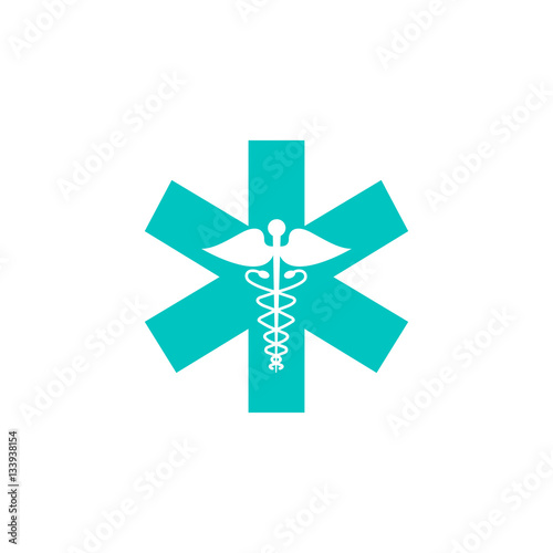 Caduceus solid icon, Medicine and health sign, vector graphics, colorful linear flat pattern on a white background, eps 10.