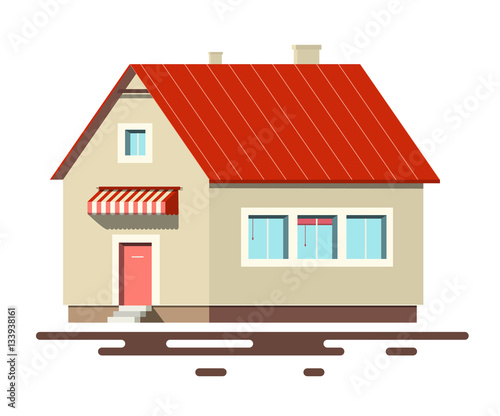 Vector House Isolated on White Background