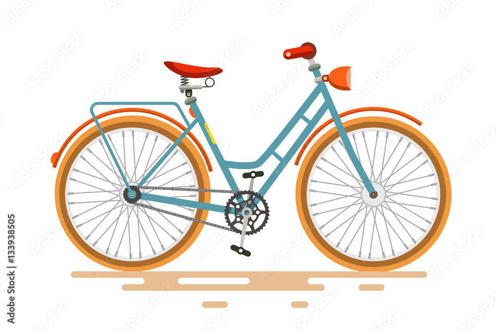 Fototapeta Vintage wektor rower. Retro rower odizolowywający na białym tle.