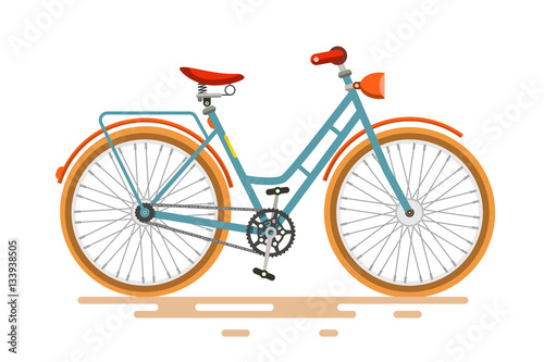 Fototapeta Vintage wektor rower. Retro rower odizolowywający na białym tle.