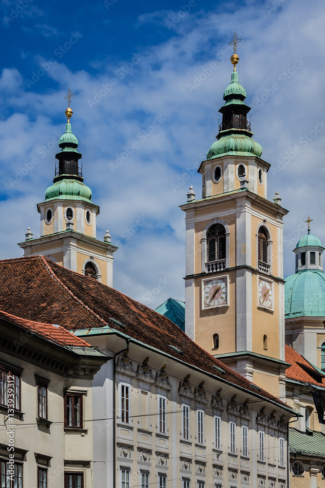 St Nicholas Cathedral (Cerkev sv Nikolaja). Ljubljana, Slovenia.