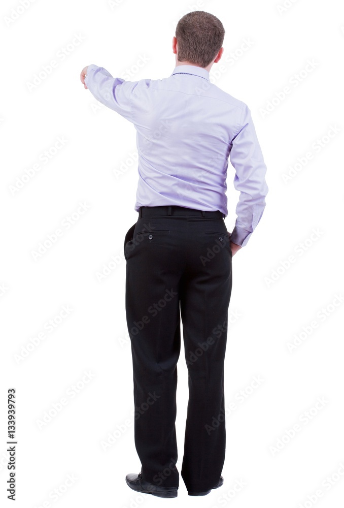 Back view of pointing business man Back view of pointing business man