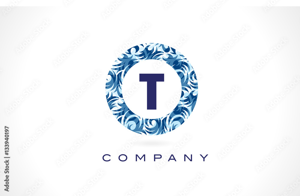 Letter T Blue Pattern Logo Design. Letter T Blue Pattern Logo Design.