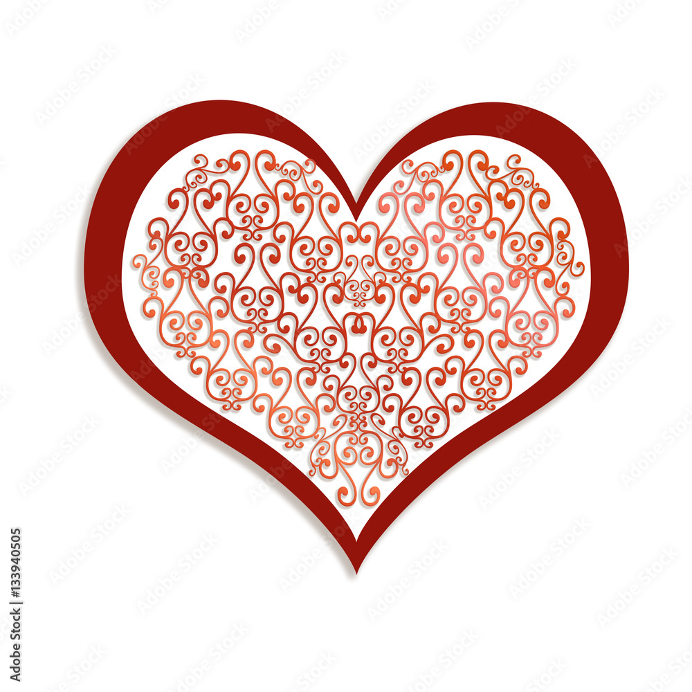 Lace heart romantic card