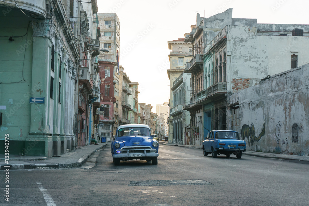 La Havana, Cuba – December 25, 2016: street view from La Havana Center, dairy cuban life, travel general imagery