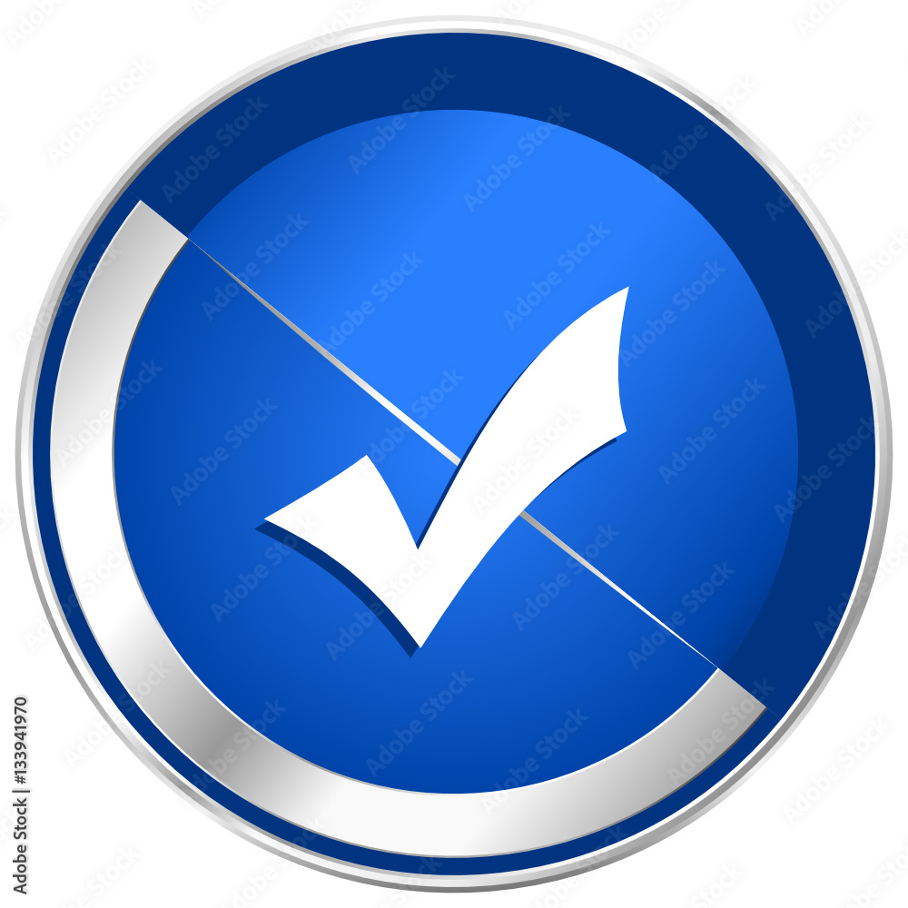 Accept silver metallic web and mobile phone vector icon. Accept silver metallic web and mobile phone vector icon.