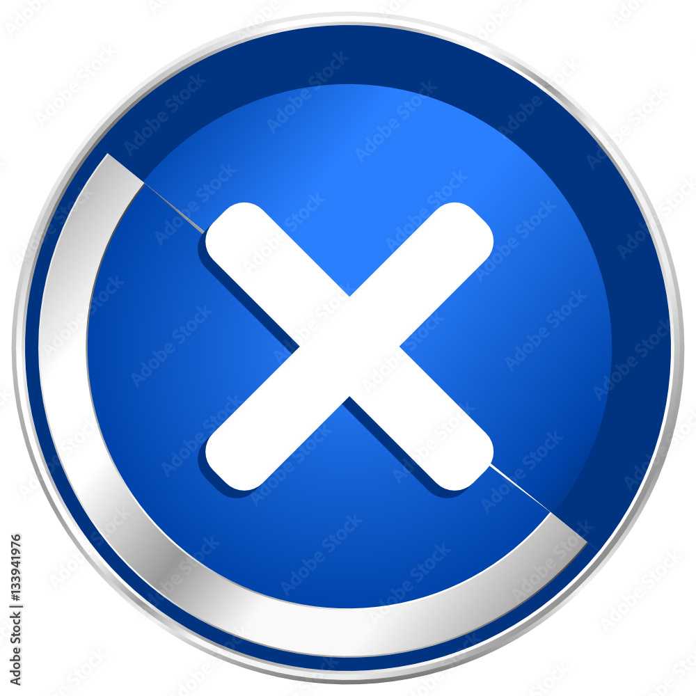 Cancel silver metallic web and mobile phone vector icon. Cancel silver metallic web and mobile phone vector icon.
