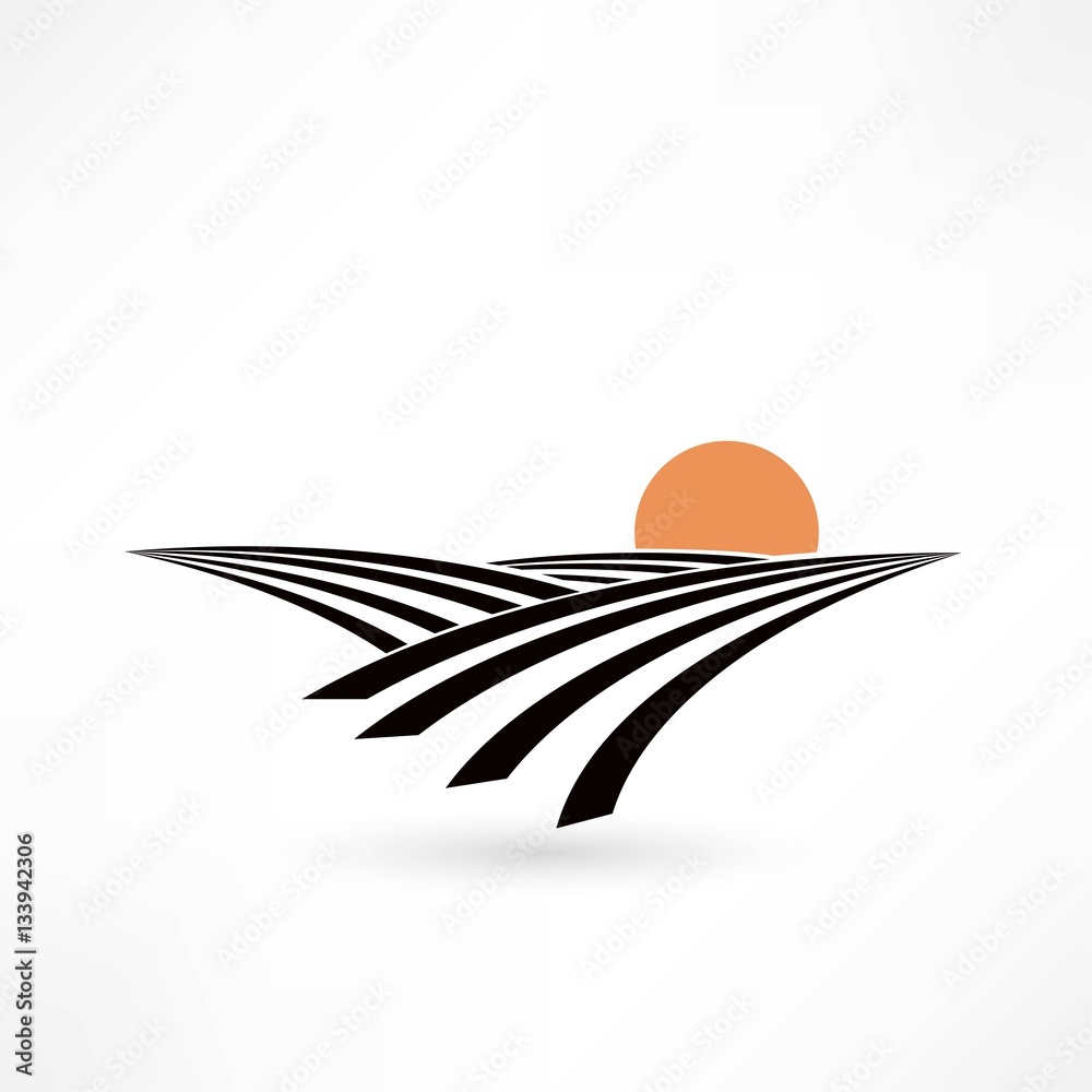 grain field icon Stock Vector | Adobe Stock