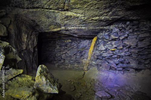 Old abandoned limestone mine Gurievsky in Byakovo, Tula Region