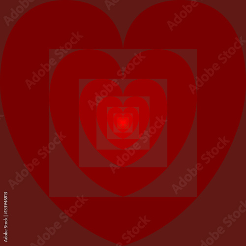 Heart inside heart, endless love... A Valentine's Day vector composition.