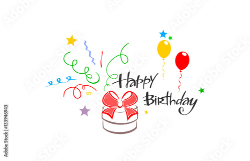 Coloured Happy Birthday Card