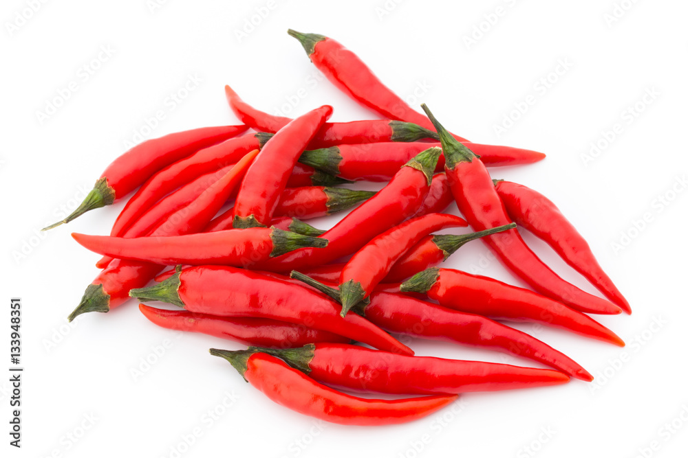 Chili pepper on the white background.