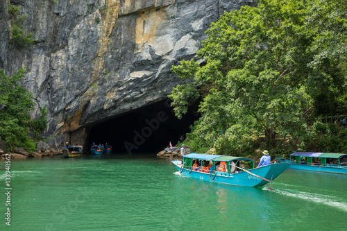Entrance of Phong Nha Cave in Phong Nha-Ke Bang National Park, a UNESCO World Heritage Site in Quang Binh Province, Vietnam