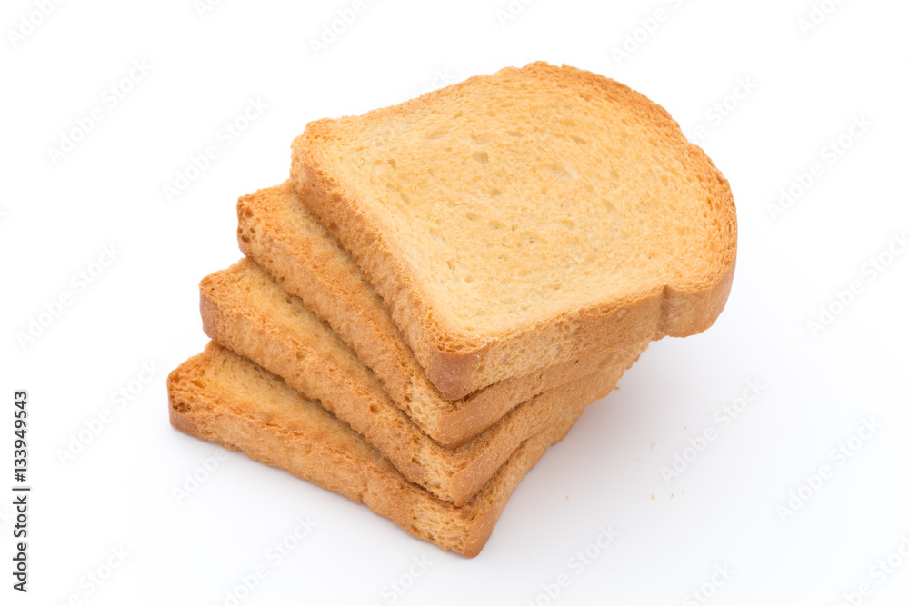 Slices of toast bread on wooden table, top view. Slices of toast bread on wooden table, top view.