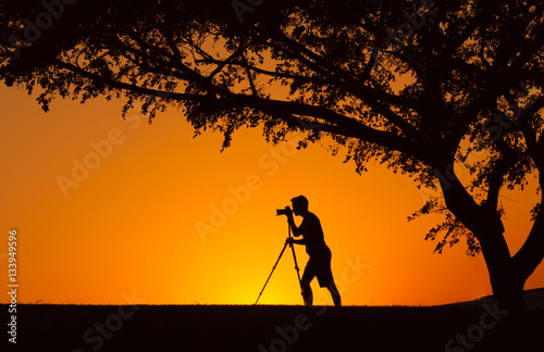 Male photographer in a nature setting. 