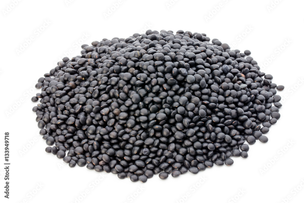 Lentin beluga. Black Lentins.Isolated on the white background. Lentin beluga. Black Lentins.Isolated on the white background.