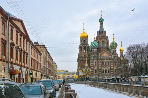 Church of the Resurrection of Christ in St. Petersburg in winter photo