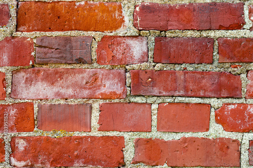 Closeup on brick wall