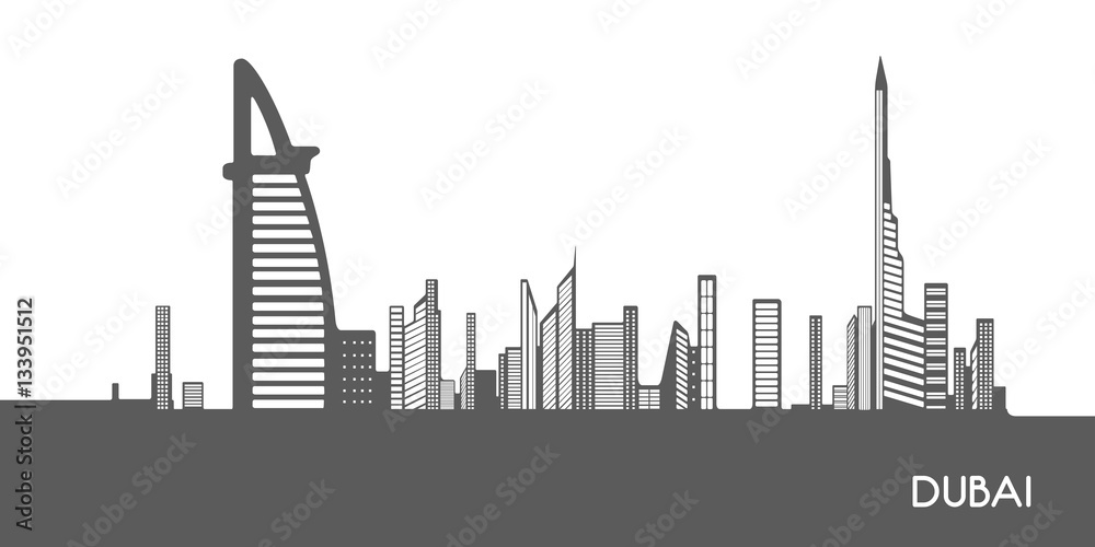 Isolated cityscape of Dubai Isolated cityscape of Dubai