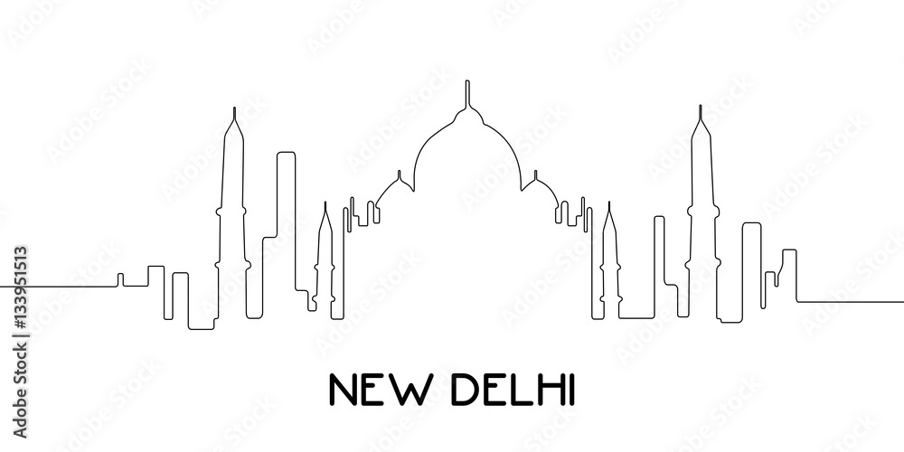 Isolated outline of New Delhi