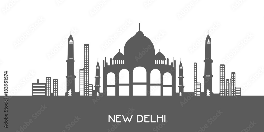 Isolated cityscape of New Delhi