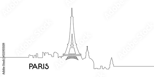 Isolated outline of Paris