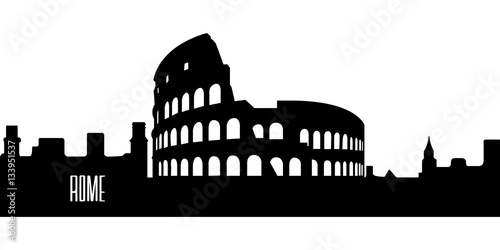 Isolated silhouette of Rome