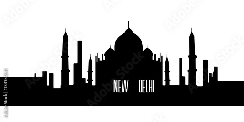 Isolated silhouette of New Delhi