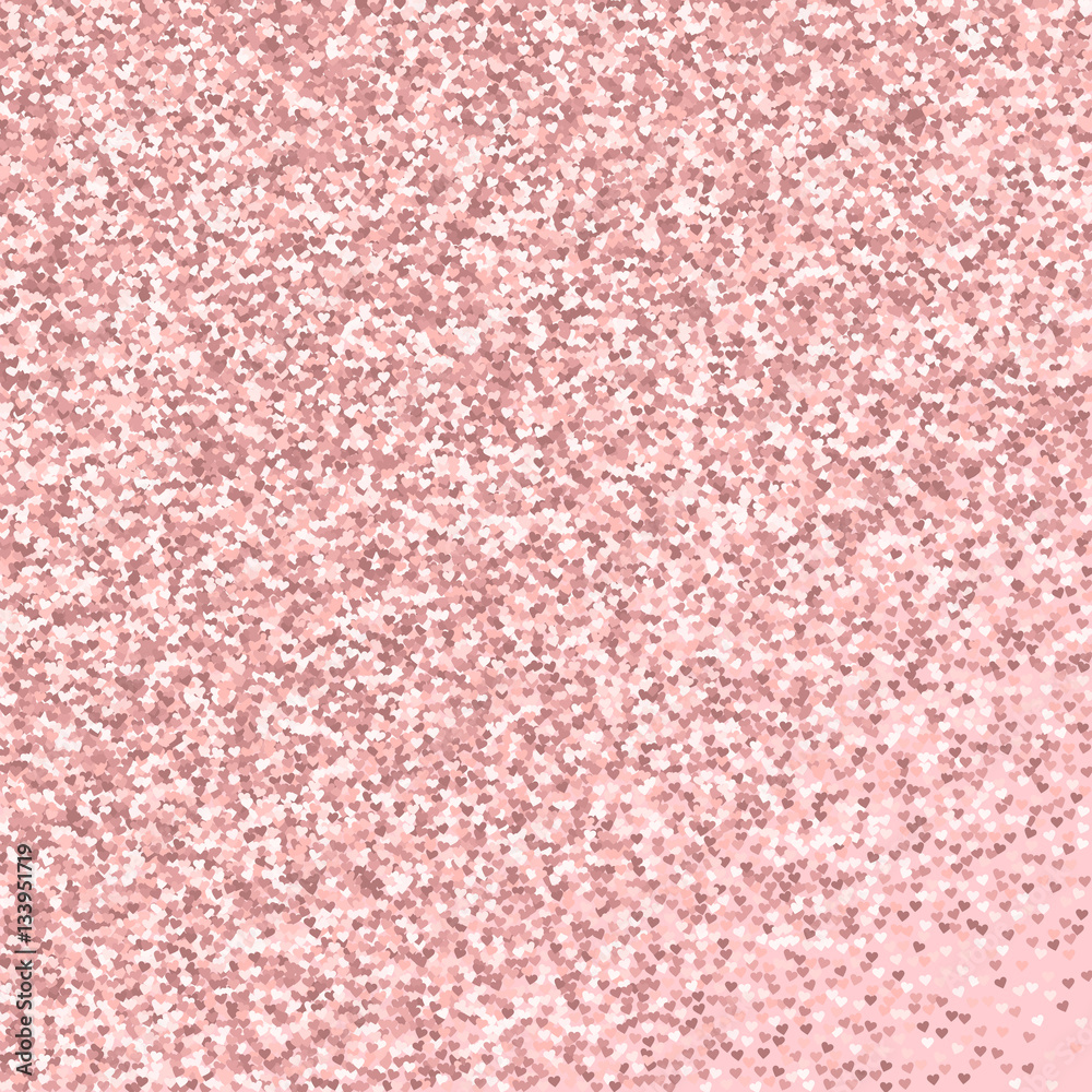 Pink golden glitter made of hearts. Abstract scatter on pale_pink valentine background. Vector illustration. Pink golden glitter made of hearts. Abstract scatter on pale_pink valentine background. Vector illustration.