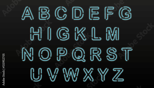 Neon Isolated Font Vector