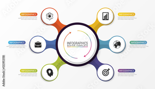 Circle infographics. Template for diagram. Vector