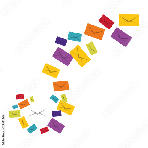 message envelope mail related icons image vector illustration design 