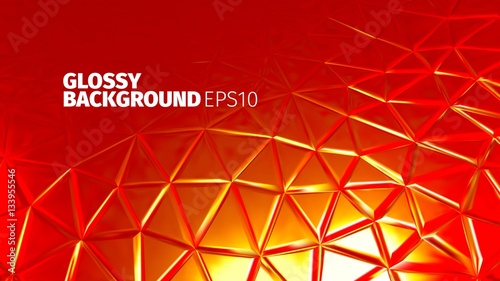 Red polygonal background. Shiny surface. Flirt mood