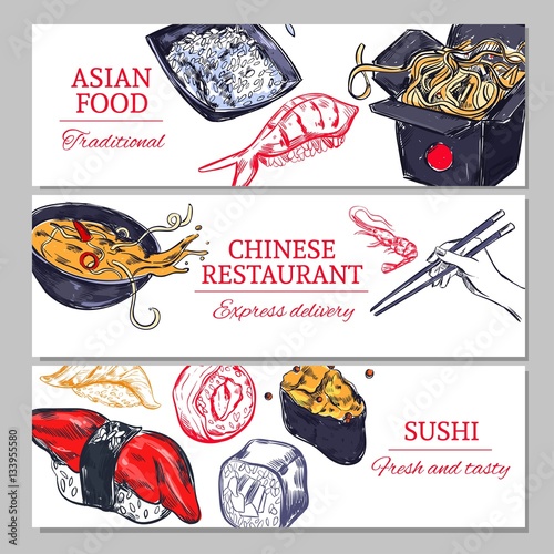 Chinese Food Horizontal Banners