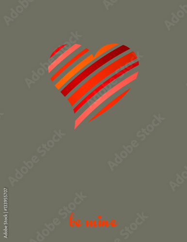 Card with simple red striped heart