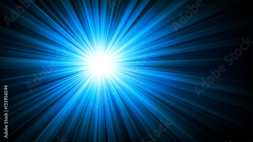 Blue light shining from darkness 16:9 Aspect Ratio Vector illustration