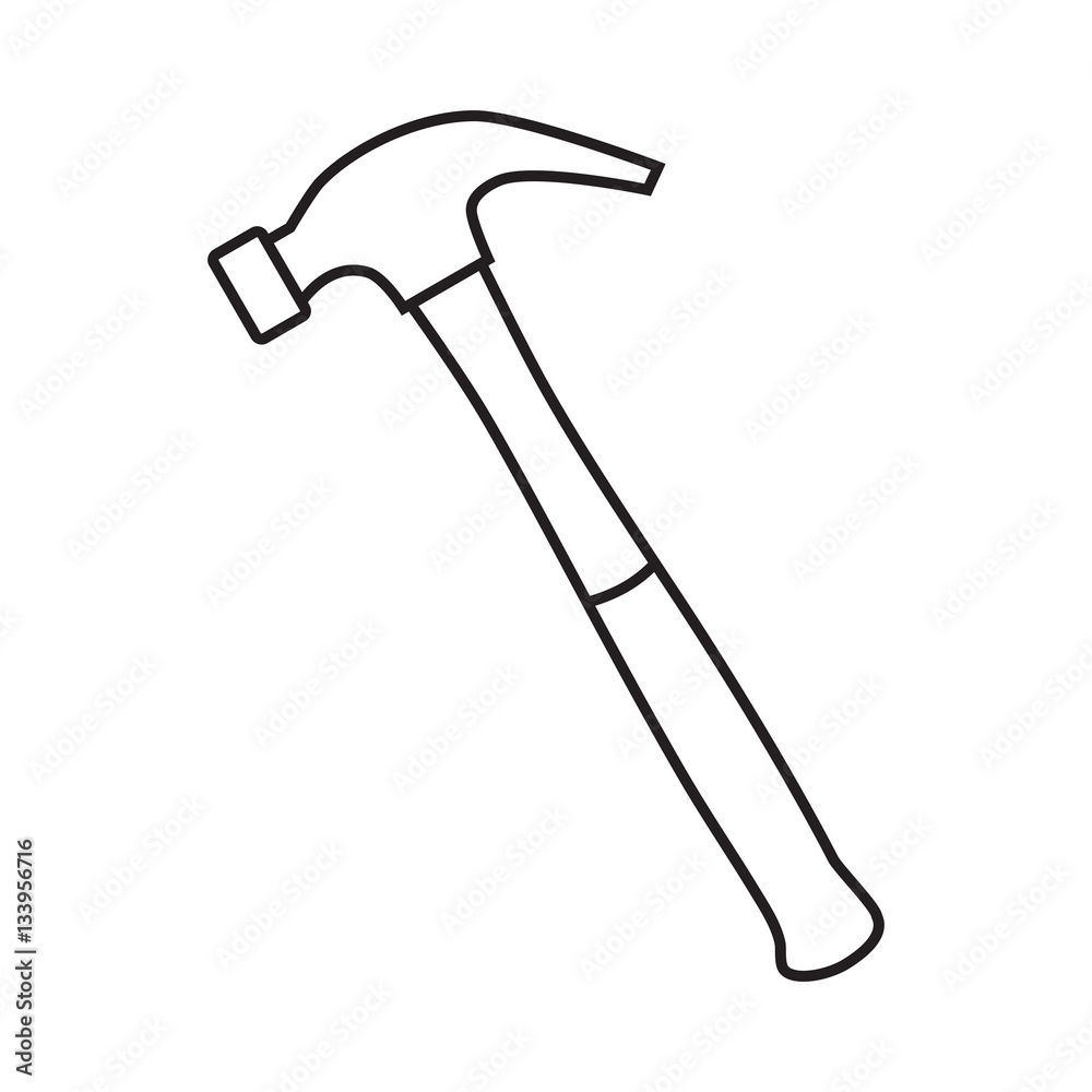 Line icon hammer. Vector illustration. Stock Vector | Adobe Stock