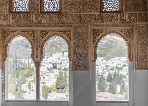 Fotografie Interior details from Alhambra, Granada, spain.