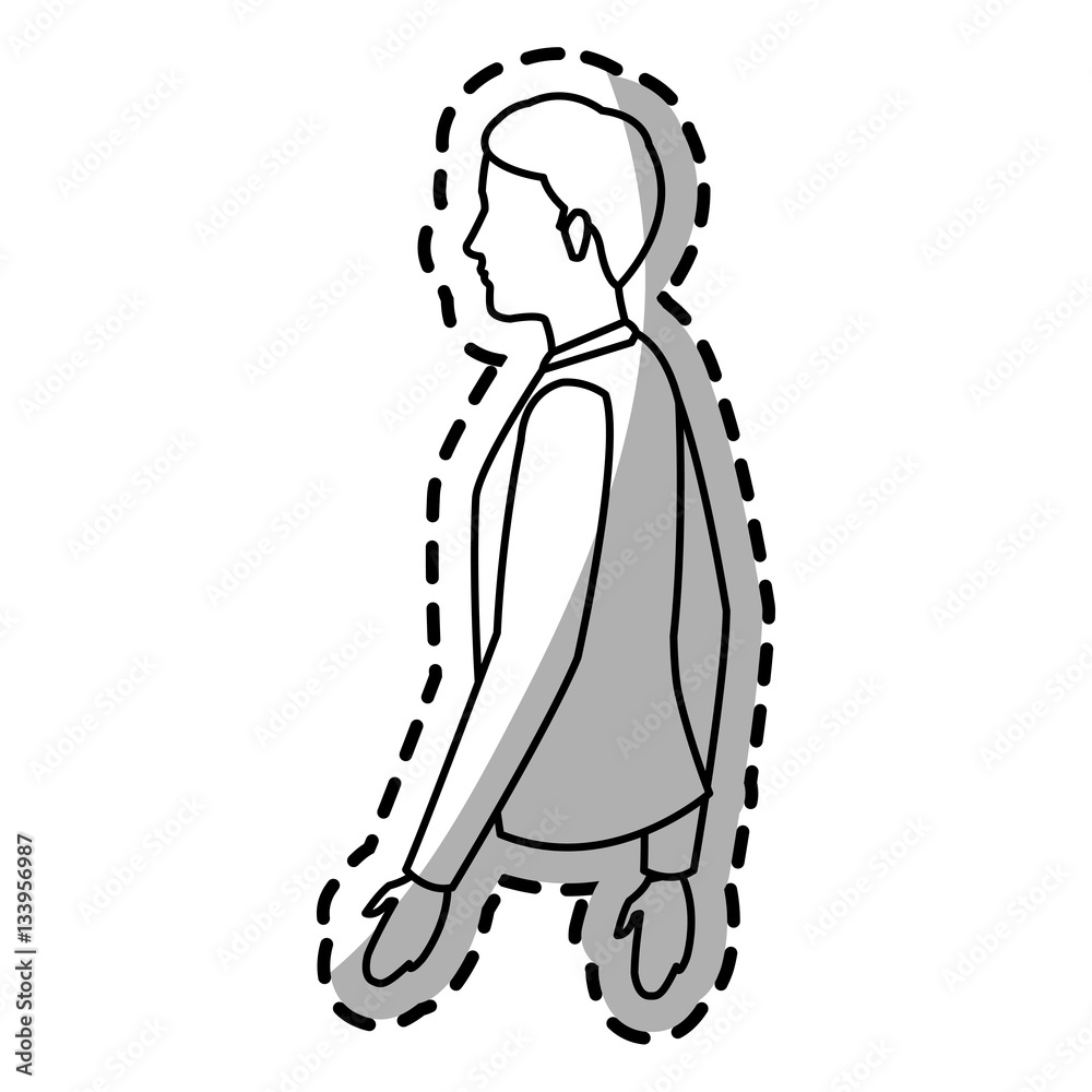 young man cartoon icon over white background. vector illustration young man cartoon icon over white background. vector illustration