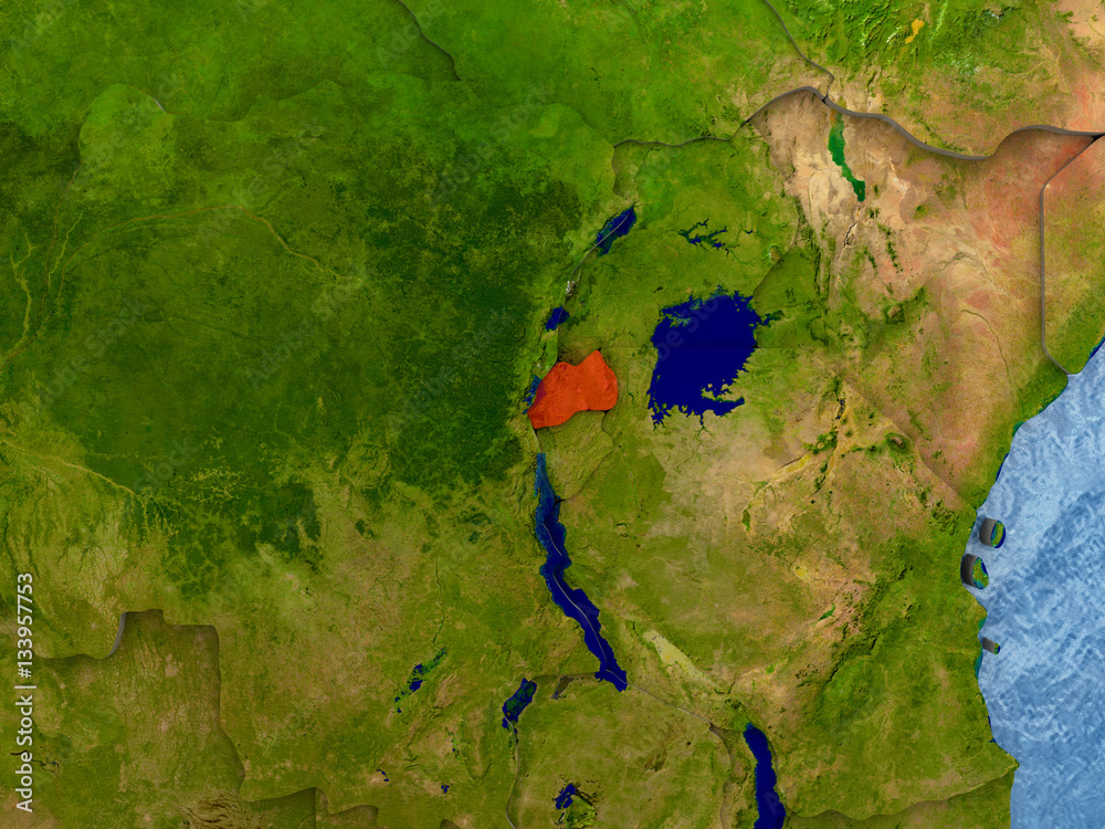 Rwanda in red