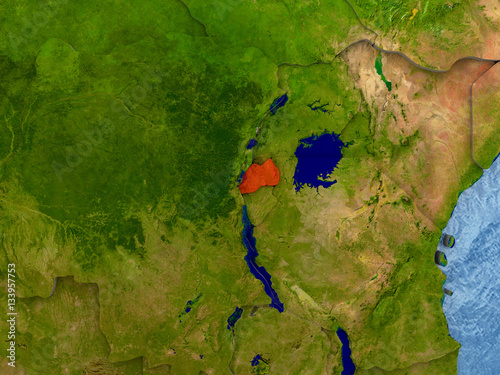 Rwanda in red photo