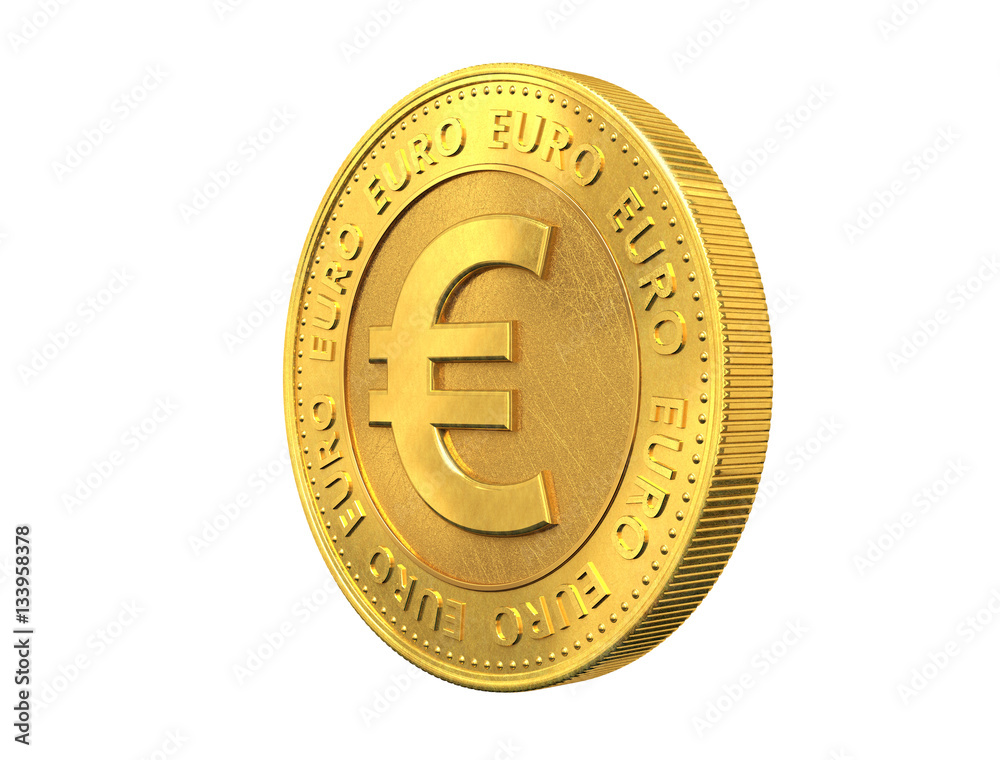 Gold coin with euro sign.3d rendering. Gold coin with euro sign.3d rendering.