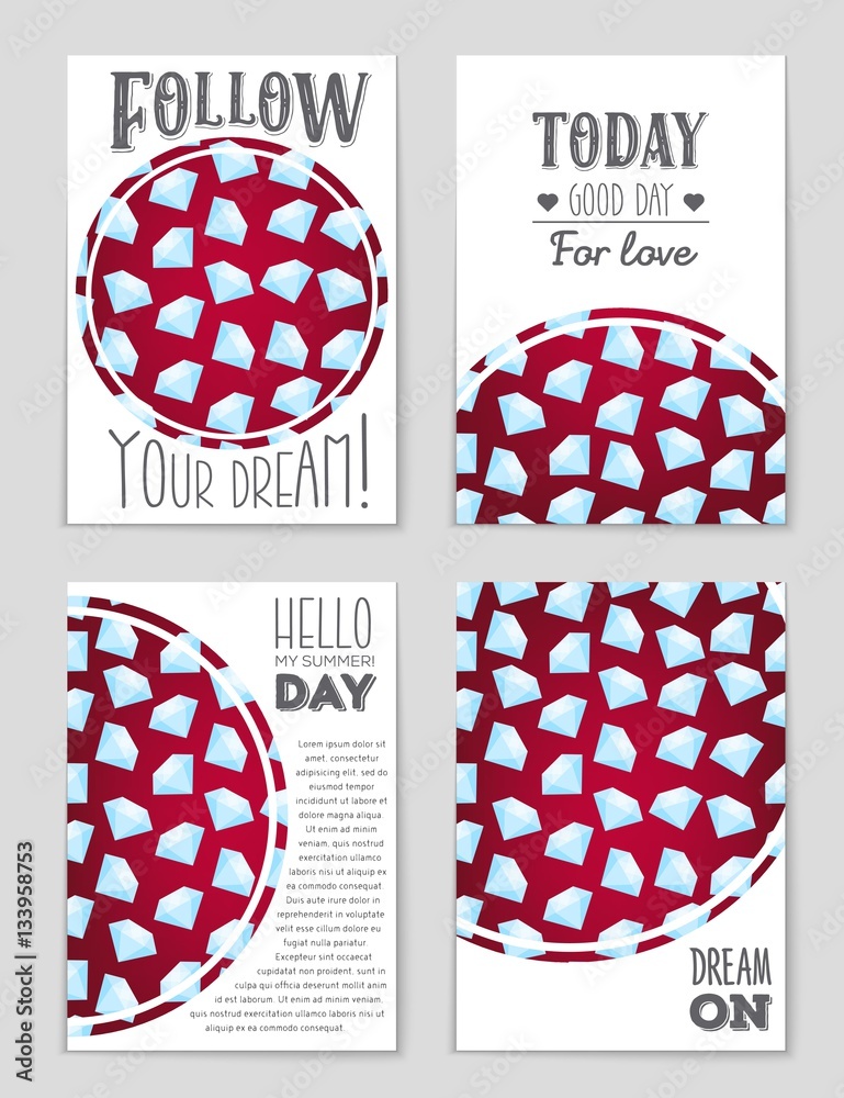 Obraz premium Abstract vector layout background set. For art template design, list, page, mockup brochure theme style, banner, idea, cover, booklet, print, flyer, book, blank, card, ad, sign, sheet,, a4.
