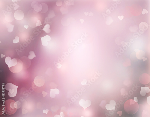 Valentines day holiday blurred pink background.