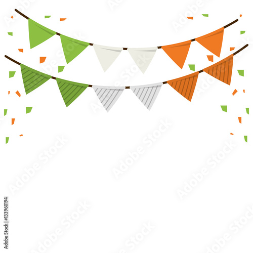 festive bunting confetti st patrick day vector illustration eps 10